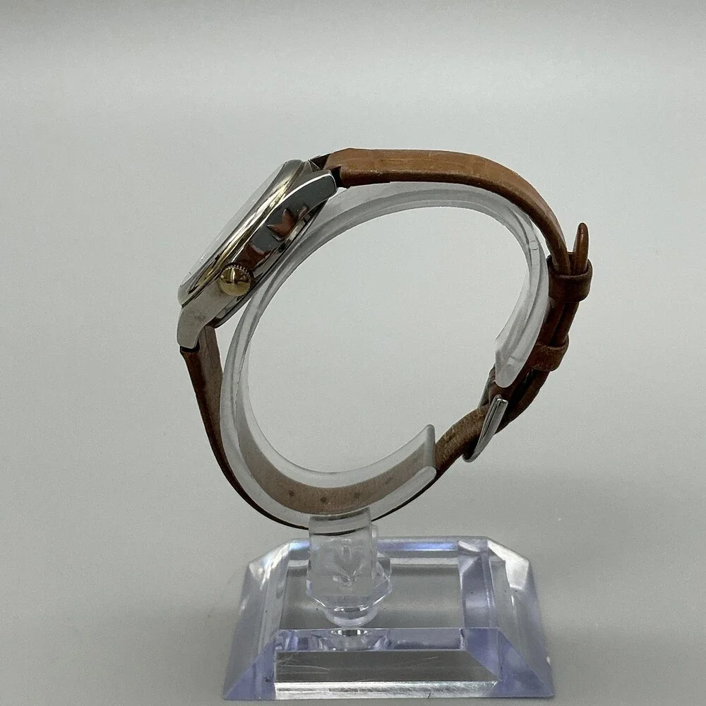 Carriage By Timex Womens Watch 30mm White Dial Brown Leather New Battery